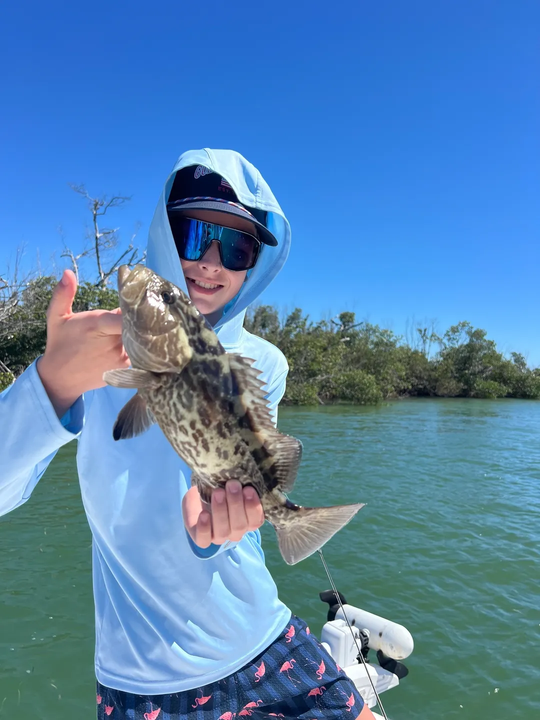 Fishing success on a sunny day